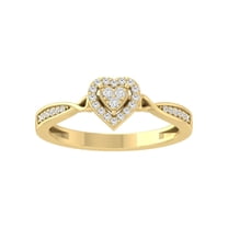 Araiya Fine Jewelry 10K Yellow Gold Round-shape Lab Grown Diamond Cluster Engagement Ring ( 1/6 cttw, D-F Color, VS Clarity) Size 8