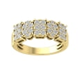thumbnail image 1 of Araiya Fine Jewelry 10K Yellow Gold Round-shape Lab Grown Diamond Cluster Engagement Ring ( 1 cttw, D-F Color, VS Clarity) Size 6.5, 1 of 6