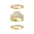 thumbnail image 1 of Araiya Fine Jewelry 10K Yellow Gold Round-shape Lab Grown Diamond Cluster Engagement Ring ( 1 cttw, D-F Color, VS Clarity) Size 8, 1 of 5