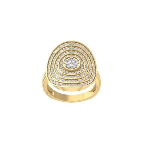 Araiya Fine Jewelry 10K Yellow Gold Round-shape Lab Grown Diamond Cluster Engagement Ring ( 3/4 cttw, D-F Color, VS Clarity) Size 9.5