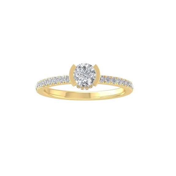 Araiya Fine Jewelry 10K Yellow Gold Round-shape Lab Grown Diamond Engagement Ring ( 3/4 cttw, D-F Color, VS Clarity) Size 6