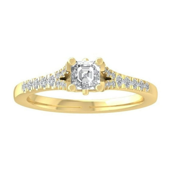 Araiya Fine Jewelry 10K Yellow Gold Round-shape Lab Grown Diamond Engagement Ring ( 3/4 cttw, D-F Color, VS Clarity) Size 9.5