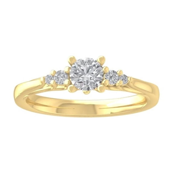 Araiya Fine Jewelry 10K Yellow Gold Round-shape Lab Grown Diamond Engagement Ring ( 5/8 cttw, D-F Color, VS Clarity) Size 8