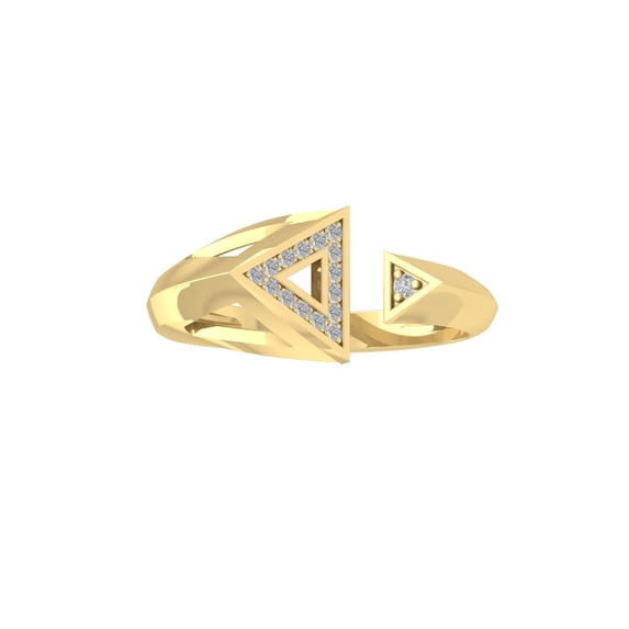 Araiya Fine Jewelry 10K Yellow Gold Round-shape Lab Grown Diamond Fashion Band Ring ( 1/10 cttw, D-F Color, VS Clarity) Size 10