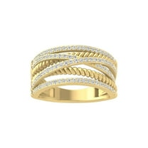 Araiya Fine Jewelry 10K Yellow Gold Round-shape Lab Grown Diamond Fashion Band Ring ( 1/2 cttw, D-F Color, VS Clarity) Size 5