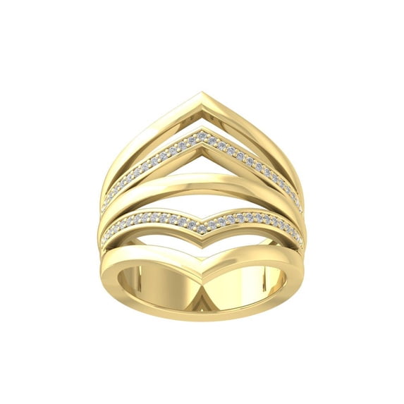 Araiya Fine Jewelry 10K Yellow Gold Round-shape Lab Grown Diamond Fashion Band Ring ( 1/5 cttw, D-F Color, VS Clarity) Size 8
