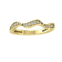 Araiya Fine Jewelry 10K Yellow Gold Round-shape Lab Grown Diamond Fashion Band Ring ( 1/6 cttw, D-F Color, VS Clarity) Size 10