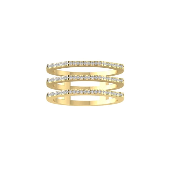Araiya Fine Jewelry 10K Yellow Gold Round-shape Lab Grown Diamond Fashion Band Ring ( 1/6 cttw, D-F Color, VS Clarity) Size 5.5