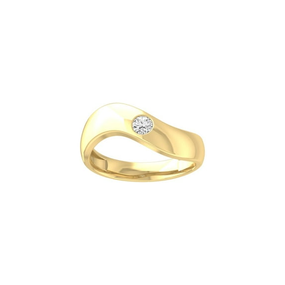 Araiya Fine Jewelry 10K Yellow Gold Round-shape Lab Grown Diamond Fashion Promise Anniversary Ring (1/6 Cttw, D-F Color, VS1 Clarity) Size 6