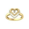 thumbnail image 1 of Araiya Fine Jewelry 10K Yellow Gold Round-shape Lab Grown Diamond Heart Engagement Ring ( 1/10 cttw, D-F Color, VS Clarity) Size 5, 1 of 4
