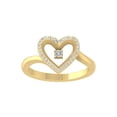 thumbnail image 1 of Araiya Fine Jewelry 10K Yellow Gold Round-shape Lab Grown Diamond Heart Engagement Ring ( 1/6 cttw, D-F Color, VS Clarity) Size 6, 1 of 4