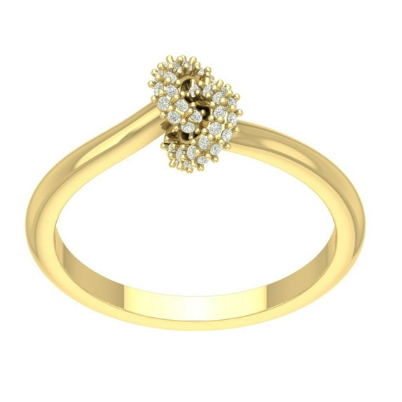 Araiya Fine Jewelry 10K Yellow Gold Round-shape Lab Grown Diamond Love Knot Engagement Ring ( 1/6 cttw, D-F Color, VS Clarity) Size 5.5