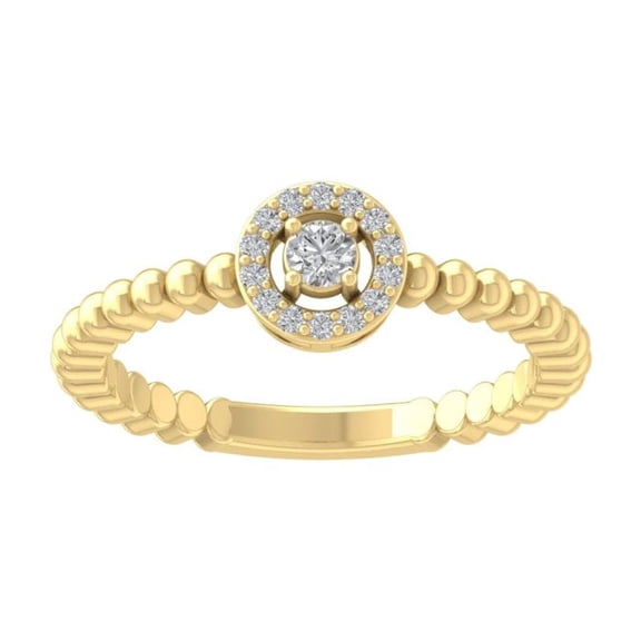 Araiya Fine Jewelry 10K Yellow Gold Round-shape Lab Grown Diamond Promise Ring ( 1/6 cttw, D-F Color, VS Clarity) Size 10