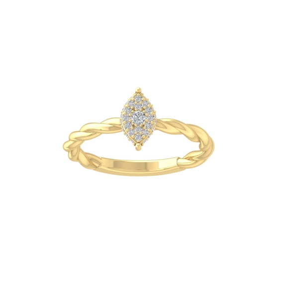 Araiya Fine Jewelry 10K Yellow Gold Round-shape Lab Grown Diamond Promise Ring ( 1/6 cttw, D-F Color, VS Clarity) Size 10