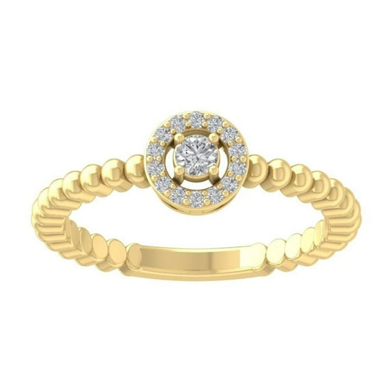 Araiya Fine Jewelry 10K Yellow Gold Round-shape Lab Grown Diamond Promise Ring ( 1/6 cttw, D-F Color, VS Clarity) Size 9.5