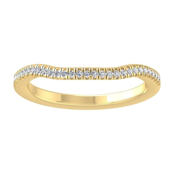 Araiya Fine Jewelry 10K Yellow Gold Round-shape Lab Grown Diamond Wedding Band Ring ( 1/10 cttw, D-F Color, VS Clarity) Size 7.5