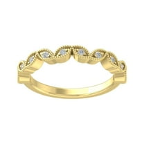 Araiya Fine Jewelry 10K Yellow Gold Round-shape Lab Grown Diamond Wedding Band Ring ( 1/10 cttw, D-F Color, VS Clarity) Size 7