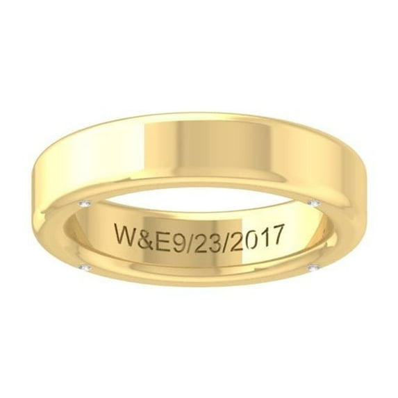 Araiya Fine Jewelry 10K Yellow Gold Round-shape Lab Grown Diamond Wedding Band Ring ( 1/20 cttw, D-F Color, VS Clarity) Size 10