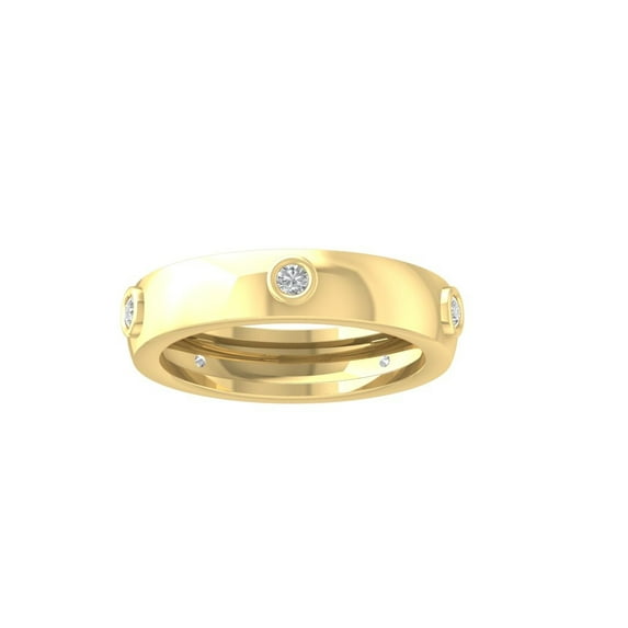 Araiya Fine Jewelry 10K Yellow Gold Round-shape Lab Grown Diamond Wedding Band Ring ( 1/4 cttw, D-F Color, VS Clarity) Size 7