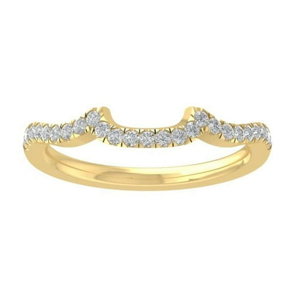 Araiya Fine Jewelry 10K Yellow Gold Round-shape Lab Grown Diamond Wedding Band Ring ( 1/5 cttw, D-F Color, VS Clarity) Size 10