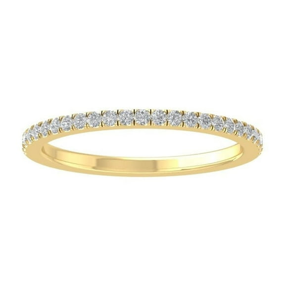 Araiya Fine Jewelry 10K Yellow Gold Round-shape Lab Grown Diamond Wedding Band Ring ( 1/5 cttw, D-F Color, VS Clarity) Size 10