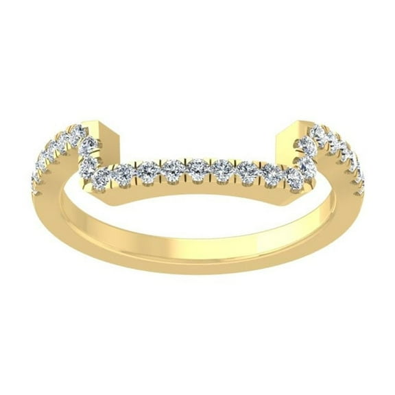 Araiya Fine Jewelry 10K Yellow Gold Round-shape Lab Grown Diamond Wedding Band Ring ( 1/5 cttw, D-F Color, VS Clarity) Size 7.5