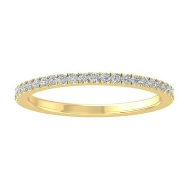 Araiya Fine Jewelry 10K Yellow Gold Round-shape Lab Grown Diamond Wedding Band Ring ( 1/5 cttw, D-F Color, VS Clarity) Size 9