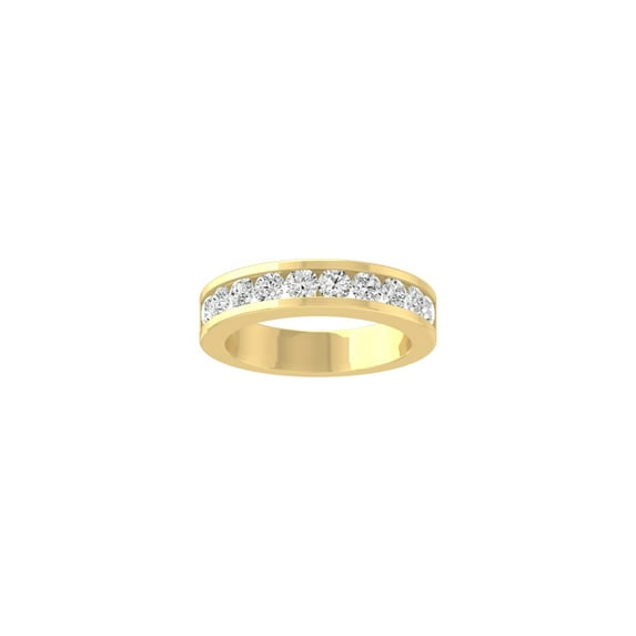 Araiya Fine Jewelry 10K Yellow Gold Round-shape Lab Grown Diamond Wedding Band Ring (1 Cttw, D-F Color, VS1 Clarity) Size 10