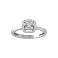 thumbnail image 1 of Araiya Fine Jewelry 14K White Gold Baguette and Round shape Lab Grown Diamond Cluster Engagement Ring ( 1/5 cttw, D-F Color, VS Clarity) Size 10, 1 of 4