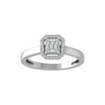 thumbnail image 1 of Araiya Fine Jewelry 14K White Gold Baguette and Round shape Lab Grown Diamond Cluster Engagement Ring ( 1/5 cttw, D-F Color, VS Clarity) Size 6, 1 of 4