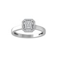 thumbnail image 1 of Araiya Fine Jewelry 14K White Gold Baguette and Round shape Lab Grown Diamond Cluster Engagement Ring ( 1/5 cttw, D-F Color, VS Clarity) Size 9.5, 1 of 4
