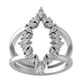 thumbnail image 1 of Araiya Fine Jewelry 14K White Gold Marquise and Round shape Lab Grown Diamond Fashion Band Ring ( 7/8 cttw, D-F Color, VS Clarity) Size 8.5, 1 of 4