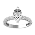 thumbnail image 1 of Araiya Fine Jewelry 14K White Gold Marquise and Round-shape Lab Grown Diamond solitaire Engagement Ring (2 Cttw, D-F Color, VS1 Clarity) Size 10, 1 of 1