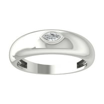 Araiya Fine Jewelry 14K White Gold Marquise-shape Lab Grown Diamond Solitaire Engagement Ring ( 1/10 cttw, D-F Color, VS Clarity) Size 9