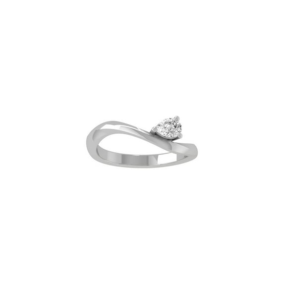 Araiya Fine Jewelry 14K White Gold Pear-shape Lab Grown Diamond Fashion Promise Anniversary Ring (1/4 Cttw, D-F Color, VS1 Clarity) Size 10