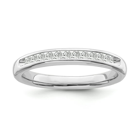 Araiya Fine Jewelry 14K White Gold Princess-shape Lab Grown Diamond Wedding Band Ring ( 1/2 cttw, D-F Color, VS Clarity) Size 6