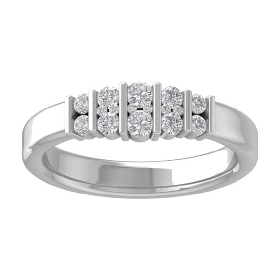 Araiya Fine Jewelry 14K White Gold Round-shape Lab Grown Diamond Anniversary Ring ( 1/2 cttw, D-F Color, VS Clarity) Size 5.5
