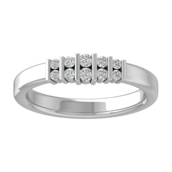 Araiya Fine Jewelry 14K White Gold Round-shape Lab Grown Diamond Anniversary Ring ( 1/4 cttw, D-F Color, VS Clarity) Size 6