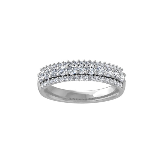 Araiya Fine Jewelry 14K White Gold Round-shape Lab Grown Diamond Anniversary Ring ( 3/4 cttw, D-F Color, VS Clarity) Size 8.5