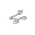 thumbnail image 1 of Araiya Fine Jewelry 14K White Gold Round-shape Lab Grown Diamond Bypass Open Band Ring ( 1/2 cttw, D-F Color, VS Clarity) Size 10, 1 of 4
