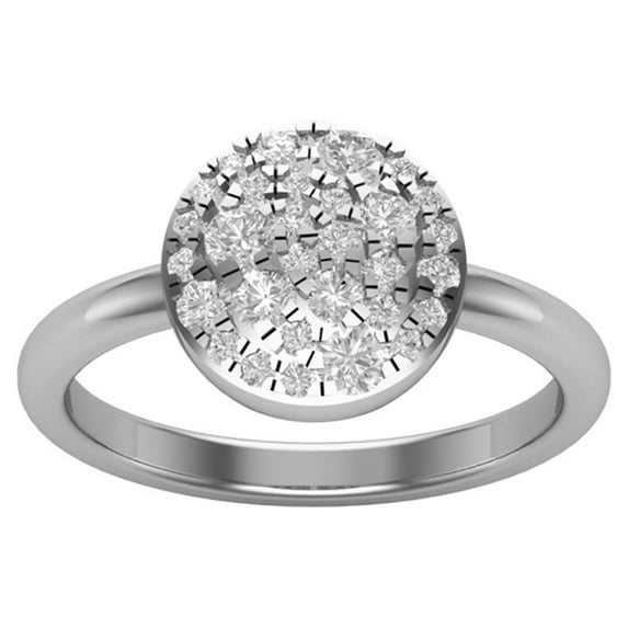 Araiya Fine Jewelry 14K White Gold Round-shape Lab Grown Diamond Cluster Engagement Ring ( 1/2 cttw, D-F Color, VS Clarity) Size 5.5