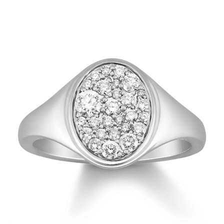 Araiya Fine Jewelry 14K White Gold Round-shape Lab Grown Diamond Cluster Engagement Ring ( 1/2 cttw, D-F Color, VS Clarity) Size 7.5
