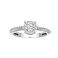 thumbnail image 1 of Araiya Fine Jewelry 14K White Gold Round-shape Lab Grown Diamond Cluster Engagement Ring ( 1/3 cttw, D-F Color, VS Clarity) Size 6.5, 1 of 4