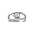 thumbnail image 1 of Araiya Fine Jewelry 14K White Gold Round-shape Lab Grown Diamond Cluster Engagement Ring ( 1/5 cttw, D-F Color, VS Clarity) Size 5, 1 of 4