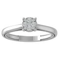 thumbnail image 1 of Araiya Fine Jewelry 14K White Gold Round-shape Lab Grown Diamond Cluster Engagement Ring ( 1/5 cttw, D-F Color, VS Clarity) Size 5, 1 of 4