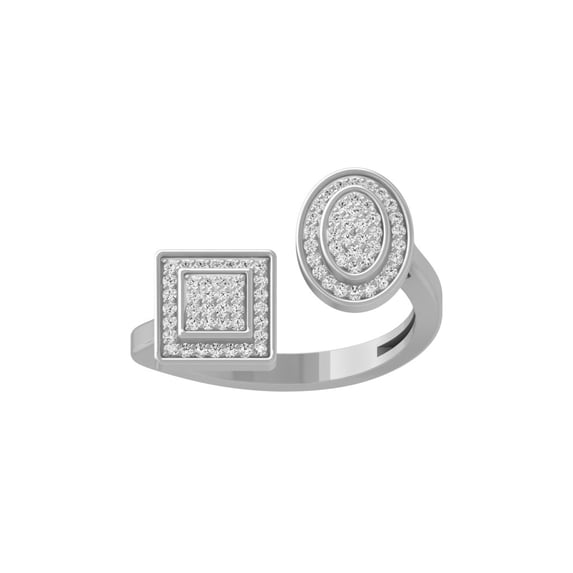 Araiya Fine Jewelry 14K White Gold Round-shape Lab Grown Diamond Cluster Engagement Ring ( 1/5 cttw, D-F Color, VS Clarity) Size 7.5