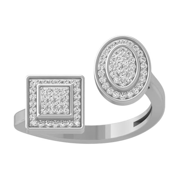 Araiya Fine Jewelry 14K White Gold Round-shape Lab Grown Diamond Cluster Engagement Ring ( 1/5 cttw, D-F Color, VS Clarity) Size 7
