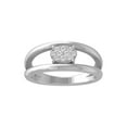 thumbnail image 1 of Araiya Fine Jewelry 14K White Gold Round-shape Lab Grown Diamond Cluster Engagement Ring ( 1/5 cttw, D-F Color, VS Clarity) Size 9, 1 of 4
