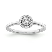 Araiya Fine Jewelry 14K White Gold Round-shape Lab Grown Diamond Cluster Engagement Ring ( 1/8 cttw, D-F Color, VS Clarity) Size 9.5