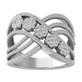thumbnail image 1 of Araiya Fine Jewelry 14K White Gold Round-shape Lab Grown Diamond Cluster Engagement Ring ( 1 cttw, D-F Color, VS Clarity) Size 7, 1 of 4